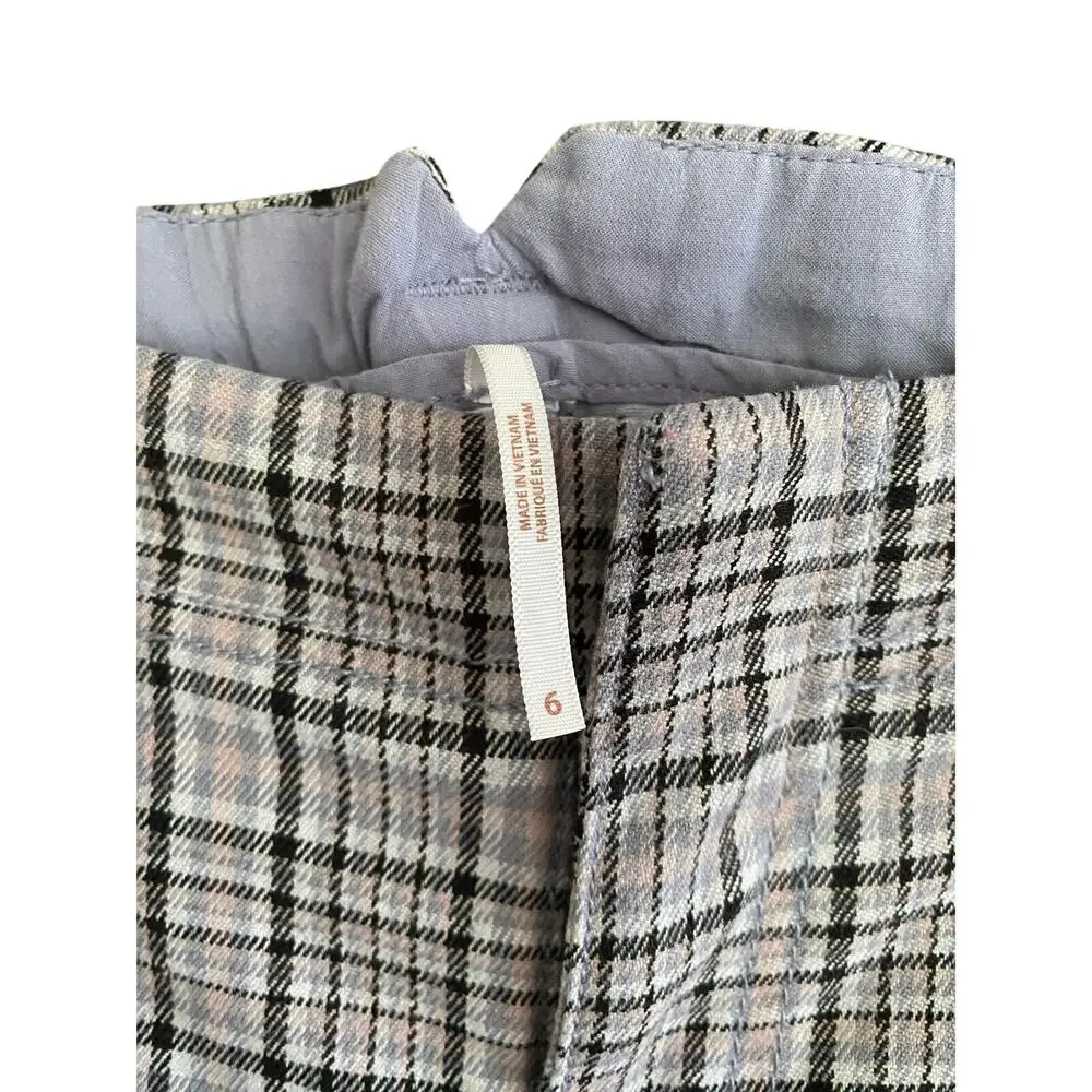 Free People Turning Point Plaid Barrel Trousers Size 6 - Picture 6 of 8